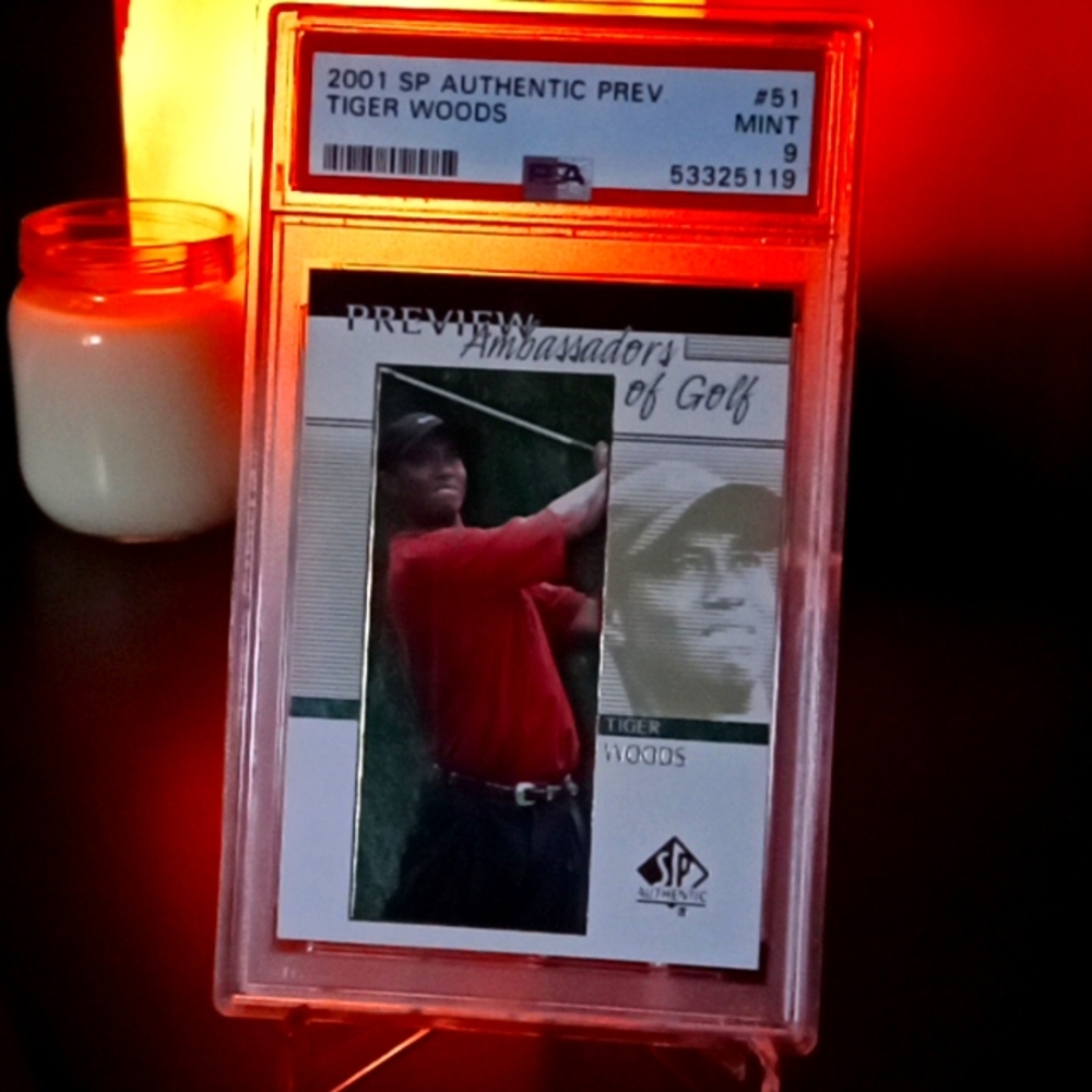 2001 Tiger Woods RC SP Authentic Ambassadors of Golf PSA 9